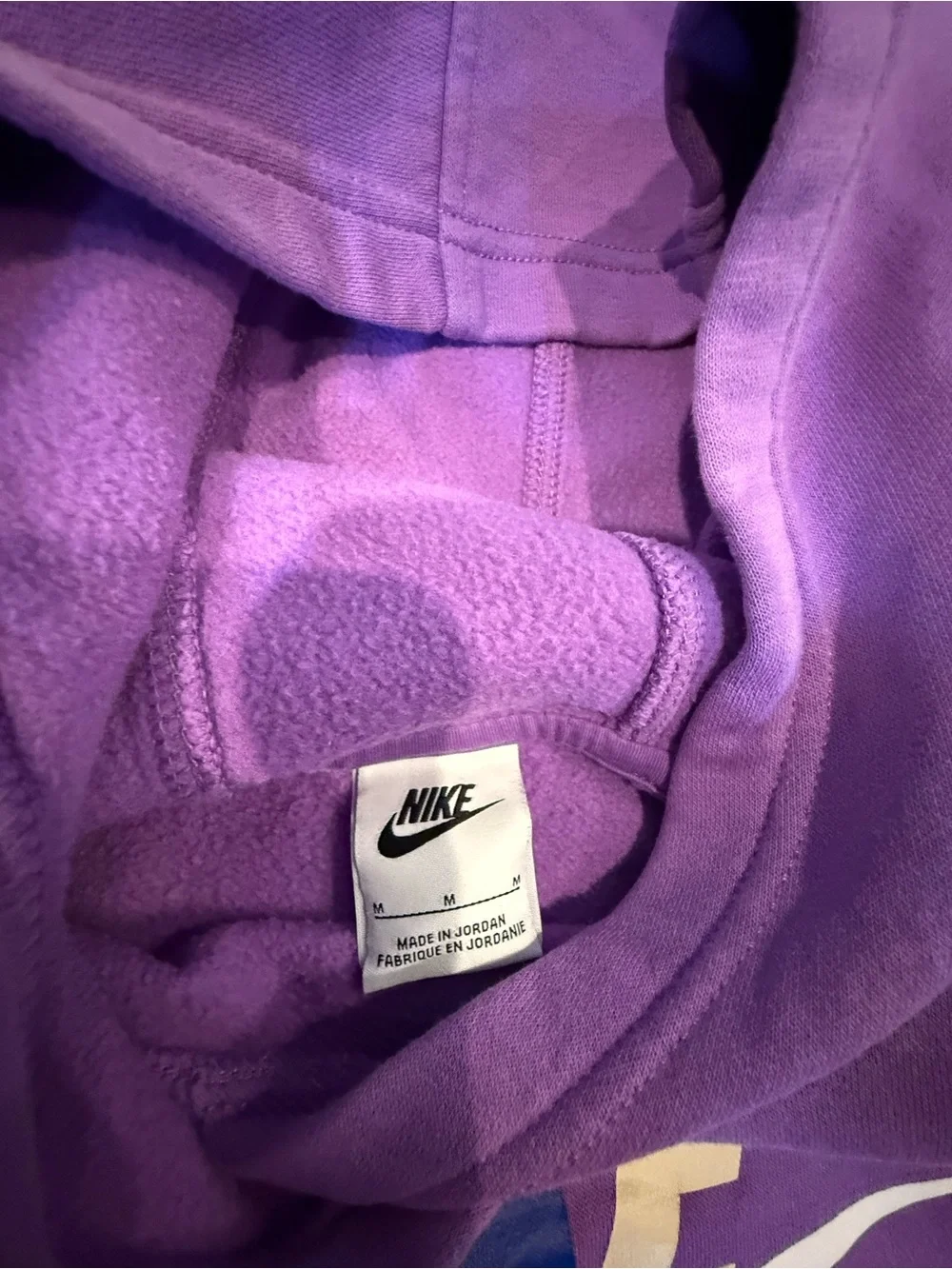 Nike Purple Pullover Hoodie with Multicolor Logo